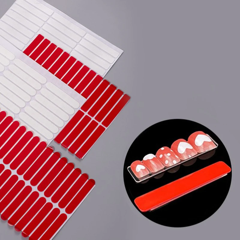 30pcs/PACK  Clear Nail Adhesive Tape False Nails Display Stand Glue Stickers Double-sided Pasted Manicure Practice Showing Tools