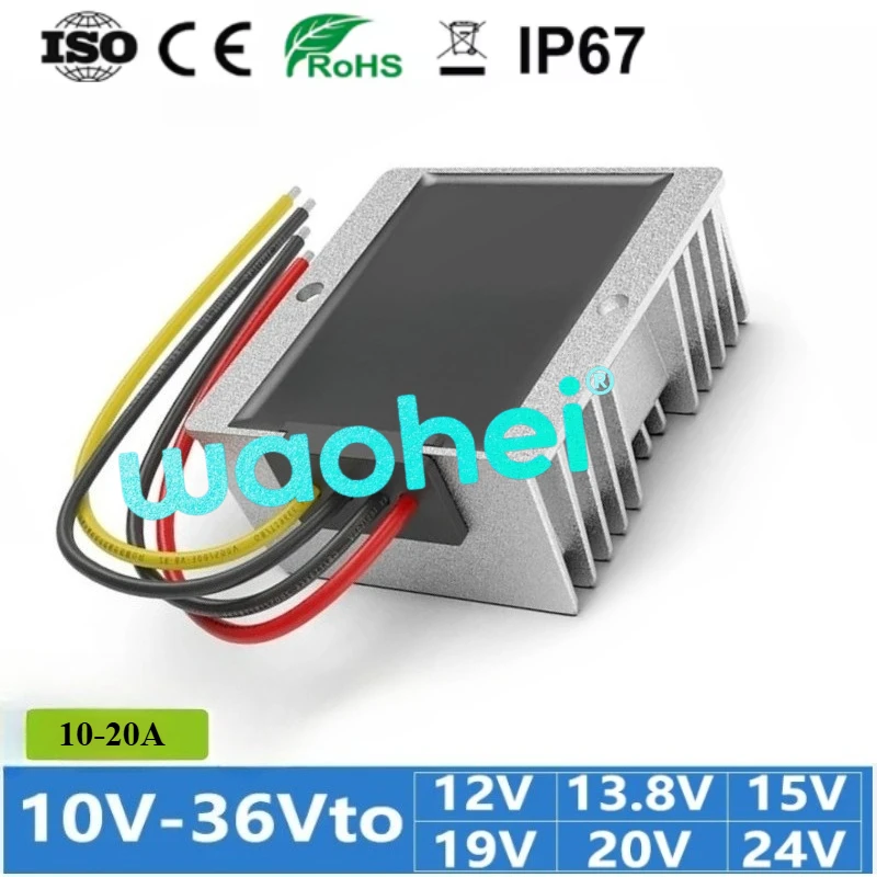 

10-36V to 12V/13.8V/15V/19V20V/24V10-20A DC DC buck-boost power Converter voltage Stabilizer Output Power Supply Module for Car