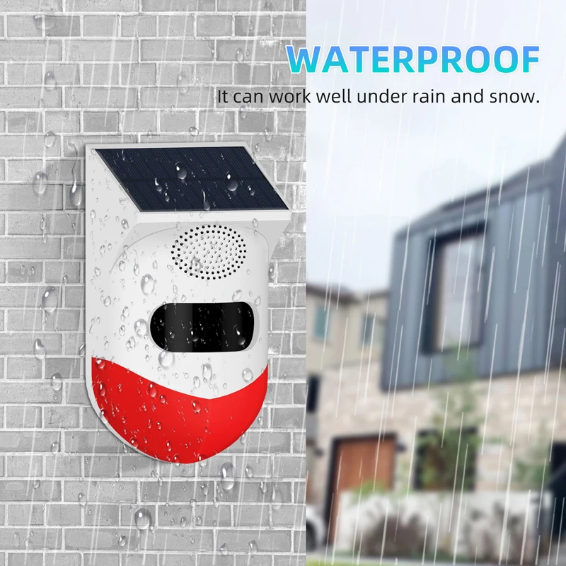 Wireless Solar Strobe Siren 433MHz Waterproof Outdoor Motion Alarm Just For Our G50 / T90 Home Burglar Wifi GSM Alarm System