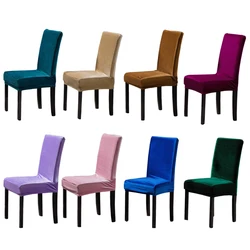Christmas decoration thick velvet covers chair slipcovers for dining room chair cover elastic solid stretch chair cover