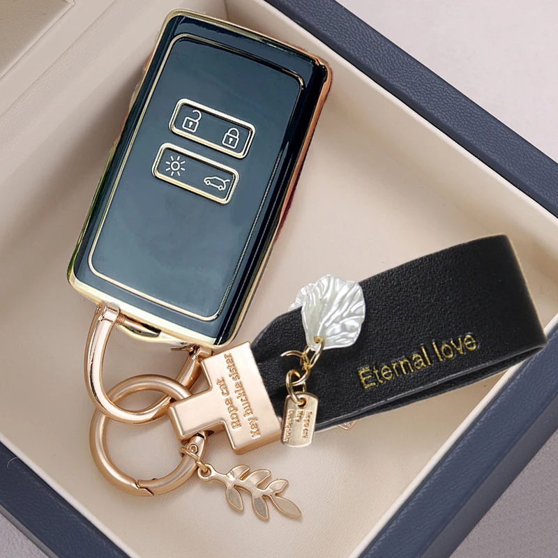 For Renault Captur Koleos Kadjar Zoe Arkana Espace Clio Megane Grand Scenic Sandero Dacia Duster Card Soft TPU Car Key Cover