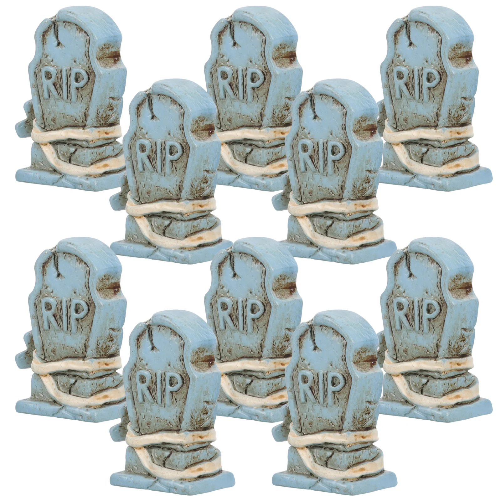 10 Pcs Mini Toys Halloween Tombstone Tombstones Decor Resin Saddle Headstones Grave Decorations for Cemetery