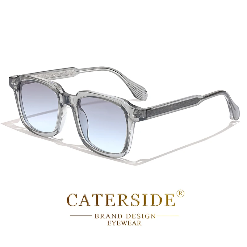 CATERSIDE Retro-Sonnenbrille für Herren, quadratischer Rahmen, Markendesign, Core Insert Temple Sonnenbrille, Damen-Sonnenbrille für Reisen, Party, Urlaub, Geschenk – Detail 9