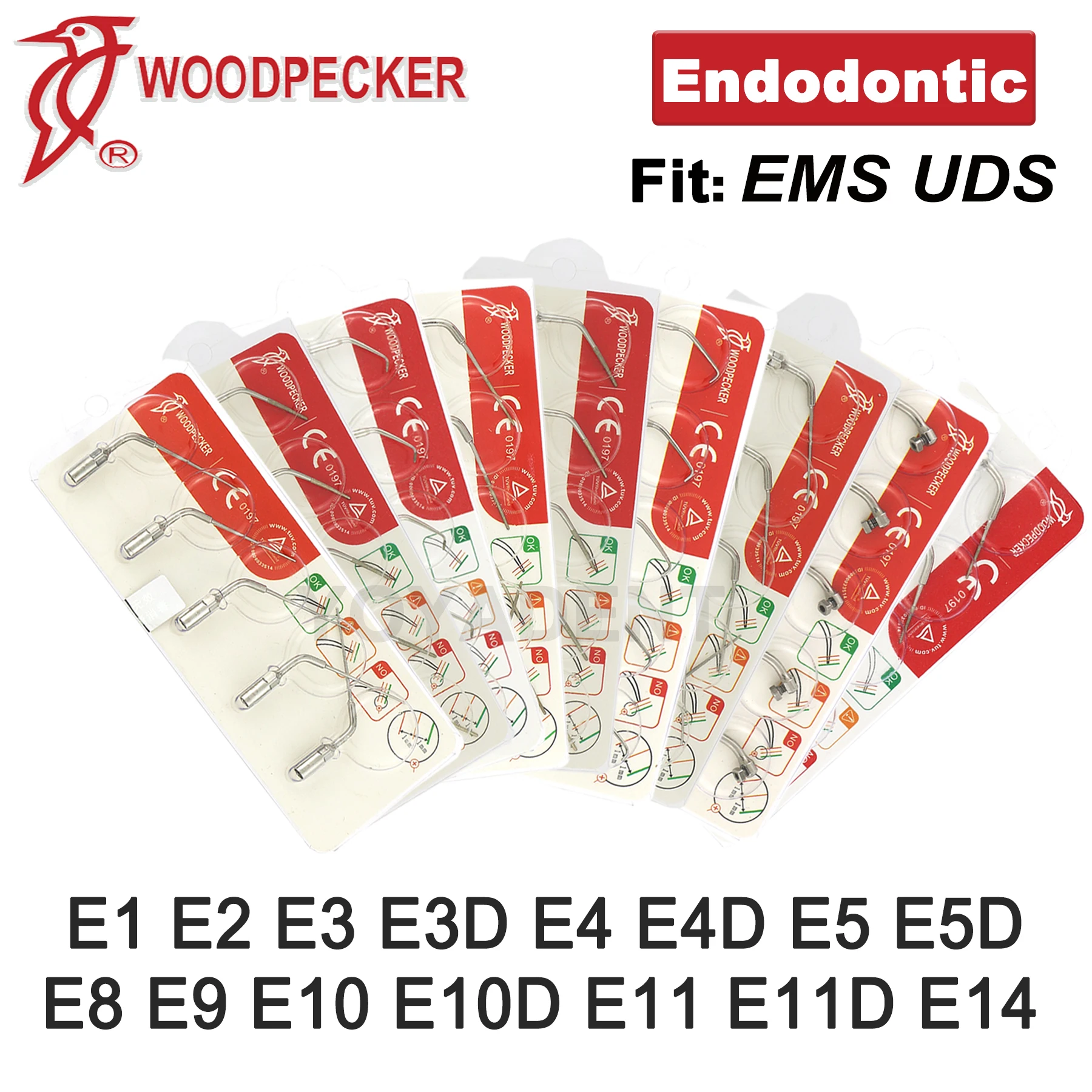

Woodpecker Tips Dental Ultrasonic Scaler Tips Endodontics Root Canal Treatment Fit EMS UDS Scaler Handpiece 5PCS Dentistry Tools