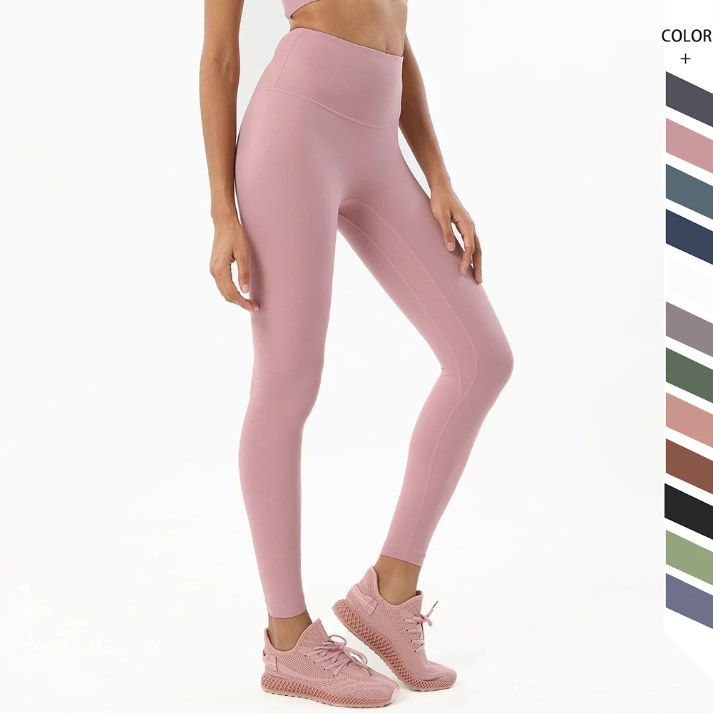 TRY TO BN Leggings de esportes de fitness empurrar para cima calças de yoga de cintura alta elástico respirável treino treino corrida collants