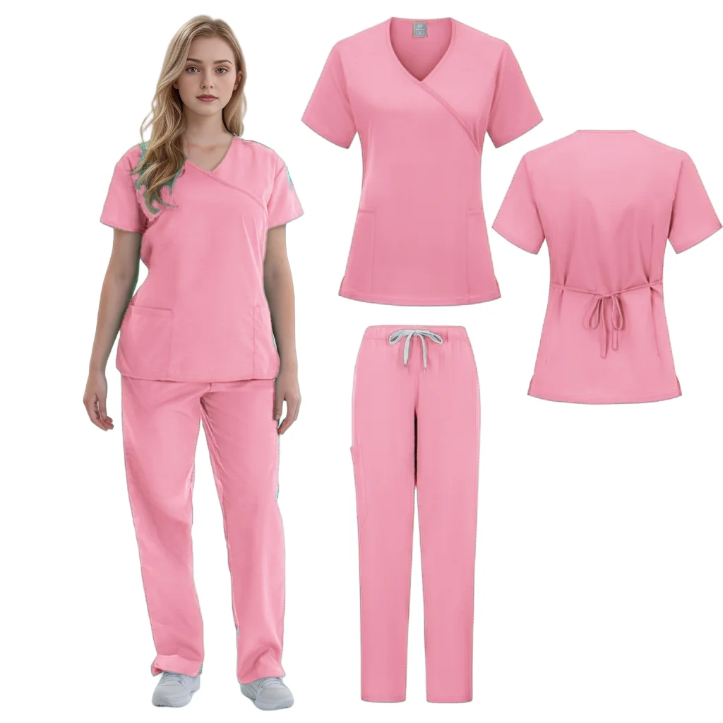 Ensembles d'uniformes d'infirmière pour femmes, uniforme de spa en rayonne IQUE dex, chemisier médical, gIslande imbibé