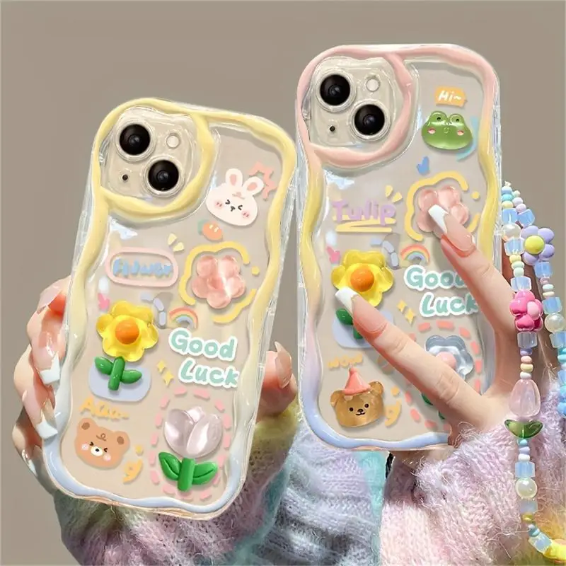 3D Flower Chain Case For Infinix Note 30 Hot 30I 30 40i 40 20 20i 12 9 Play Smart 8 7 6HD TECNO Spark GO 20 20C ZERO30 Cover