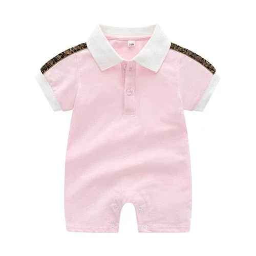 Summer fashion baby clothes short-sleeved one-piece cotton thin section stitching letters newborn Boy girl romper 0-24 months