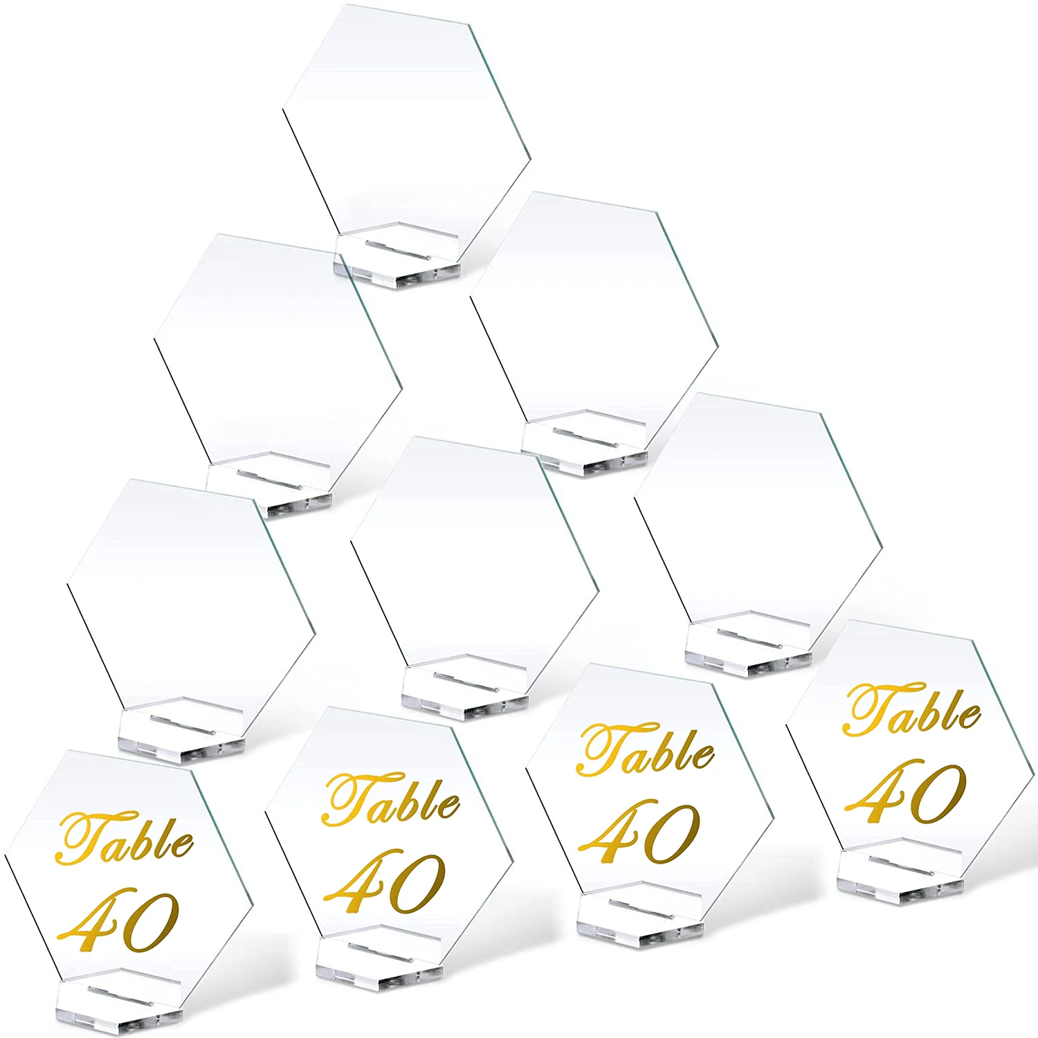

15/20/30/50PCS Clear Acrylic Blank Place Card Wedding DIY Hexagon Table Number Sign Guest Name Card Wedding Banquet Place Card