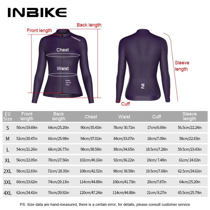 INBIKE Cycling Clothing Long Sleeve Padded Women\'s Full Zip Jersey Mountain Bike Jersey MTB Autumn Enduro Jersey Racing