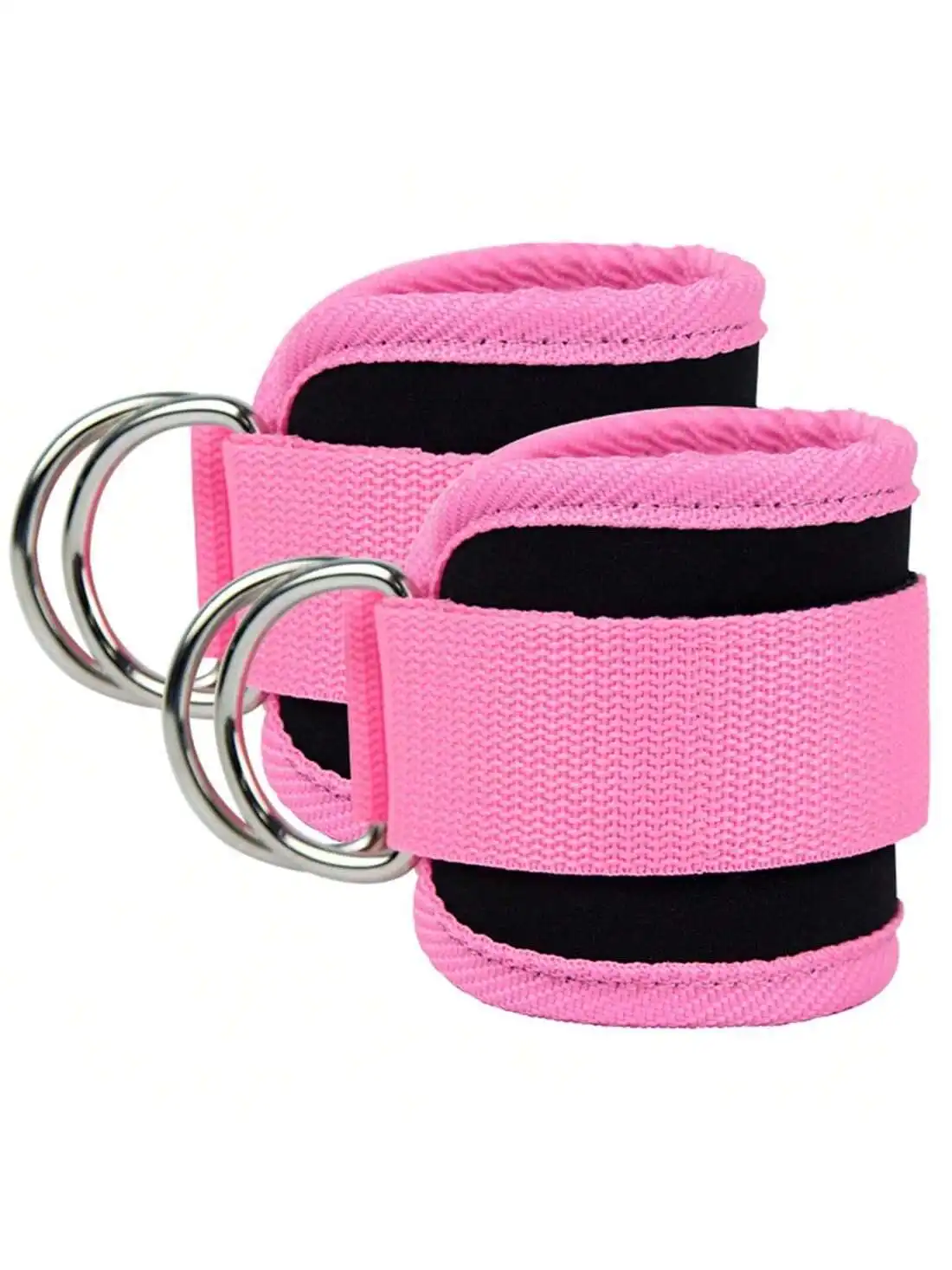 2 Pcs Ankle Straps Ankle Resistance Bands Wrist Cuffs Padded Straps Adjustable Fitness Glute Kickback D-Ring For Cable Machine G