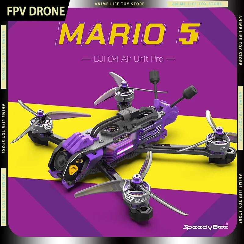 SpeedyBee Mario5 Dron FPV DC/XH O4 Air Unit Pro 5-calowy F405 V4 ESC BLS 55A Zestaw Zasilający do Drona DIY FPV, Prezent na Urodziny dla Chłopca