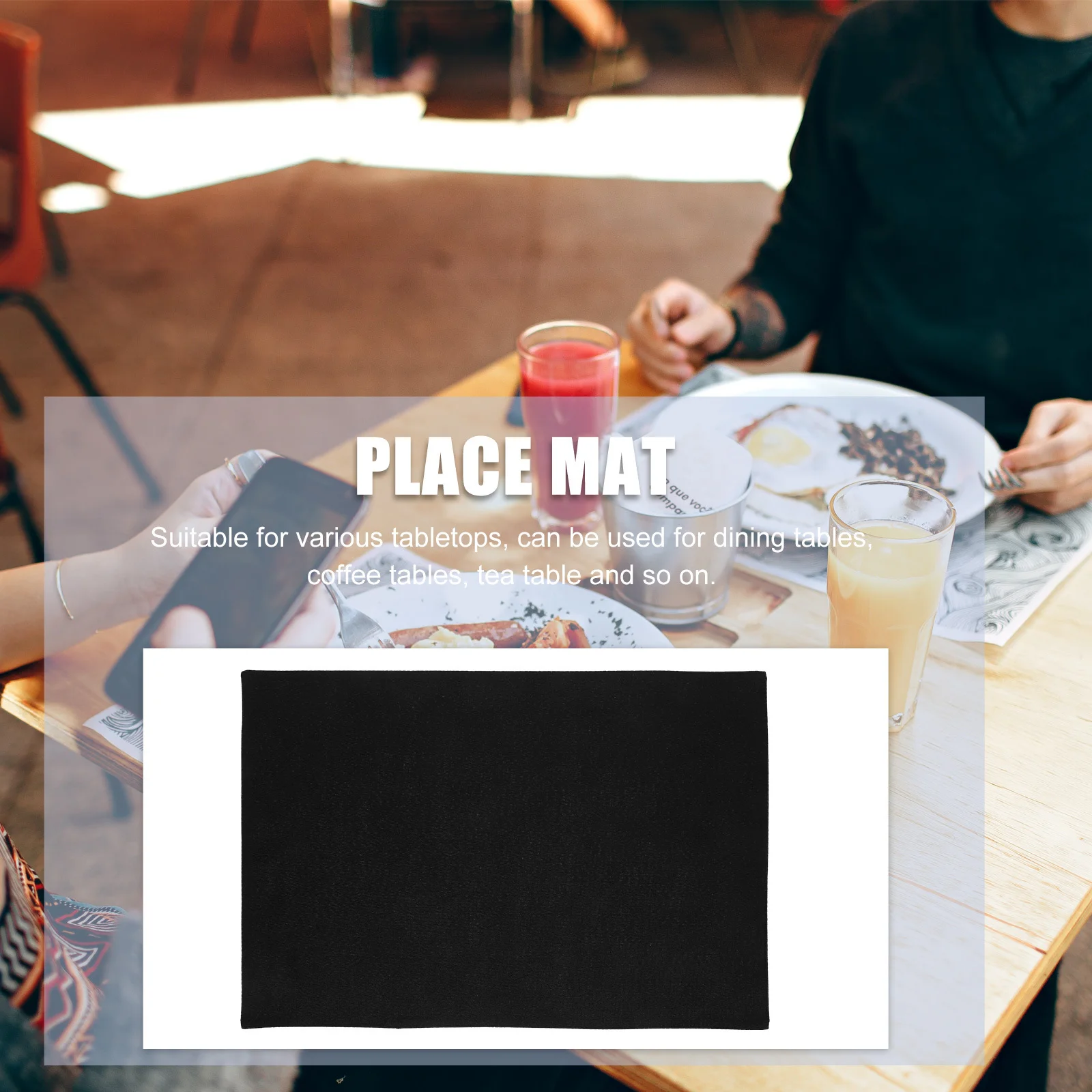 

4Pcs Simple Placemats Linen Fabric Non-Slip Surface Washable Table Placemats Dining Room Decorative Mats for Western Restaurant