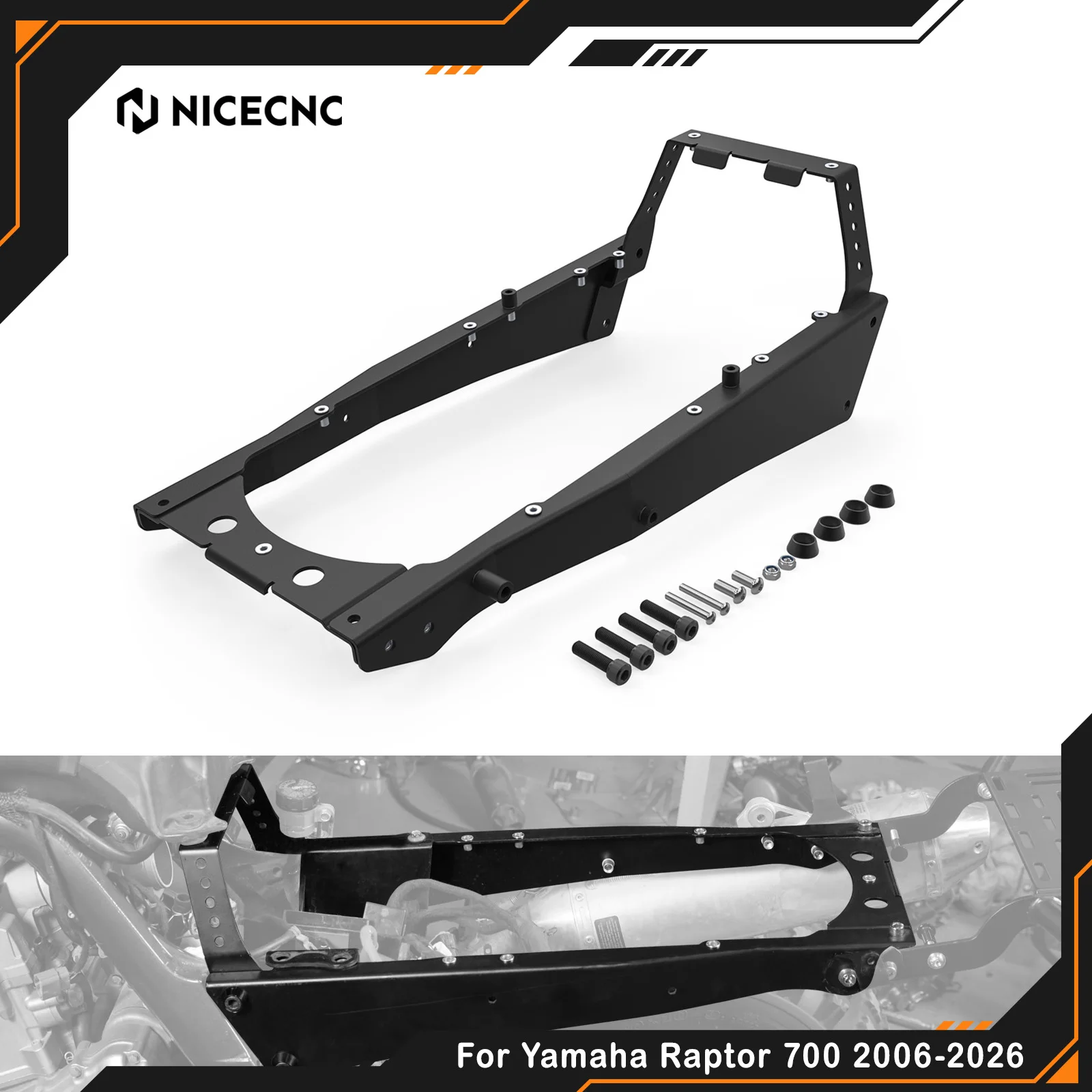 NICECNC For Yamaha Raptor 700 2006-2026 Rear Subframe Sub Frame For Yamaha Raptor 700R Replaces 2LS-F1190-68-00 ATV Accessories