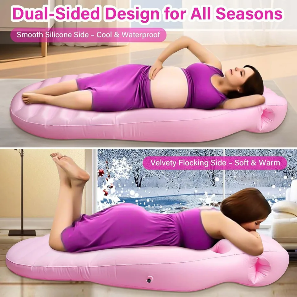 Inflatable Pregnancy Pillow Yoga Mat For Pregnant Women Inflatable Mat Mattress Pregnancy Maternity Body Bed Pillow Sleeping Mat view 5
