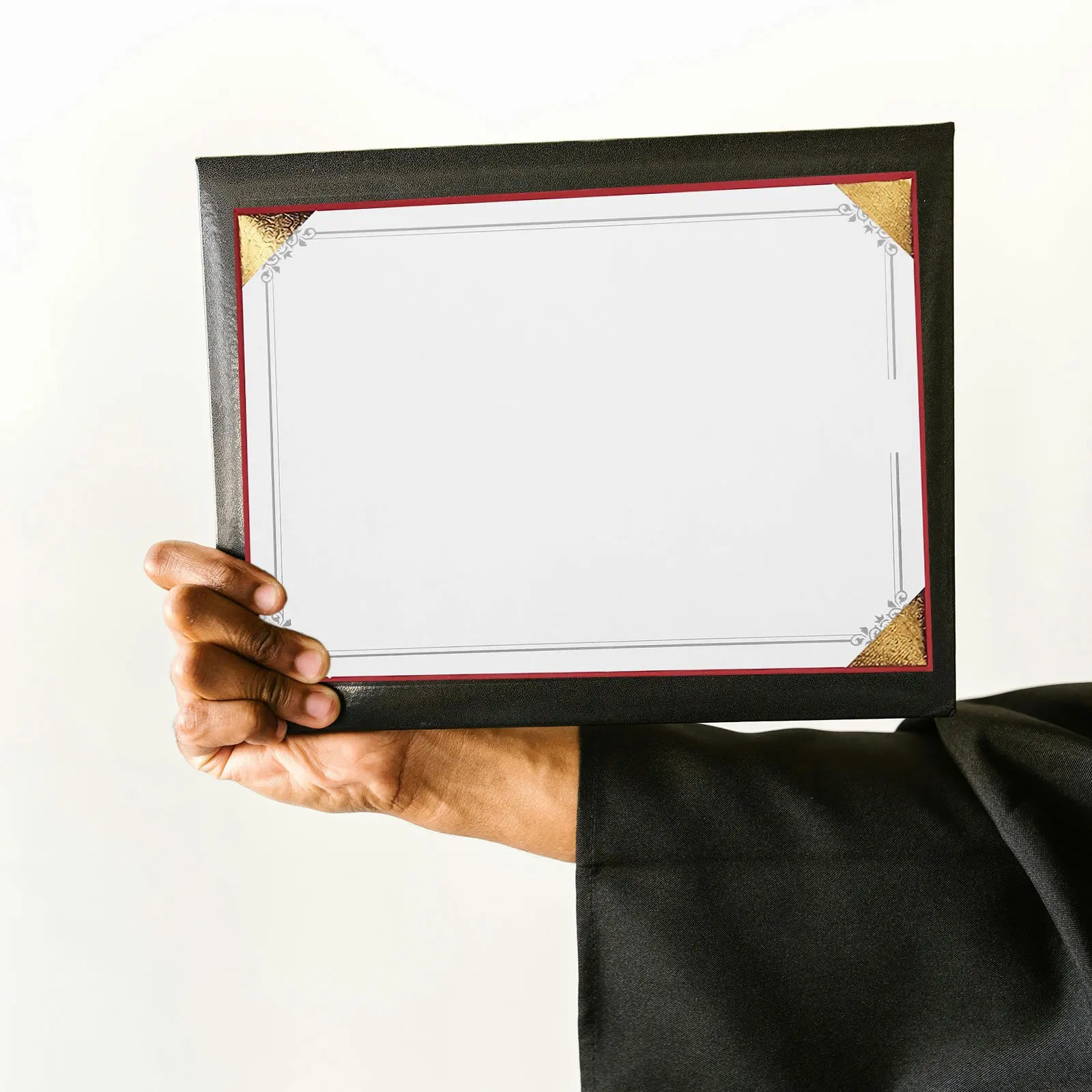 10 Piezas de Papel para Certificados Imprimibles, Cartulina para Diplomas en Blanco con Borde Plateado, Calidad Premium para Premios y Graduaciones
