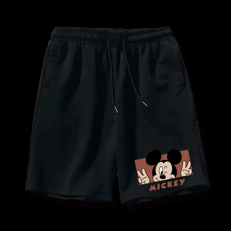 

Новинка лета 202, женские спортивные хлопковые повседневные шорты с принтом Микки, дышащие шорты для спортзала на пять четвертей Y2K, большие размеры