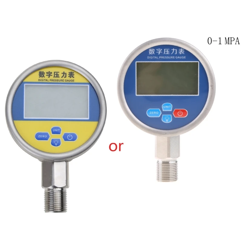 

14 Types Digital Pressure Gauge 4 Digits Display Lower Mount 5 Units Switchable 4 Digit Display Wear Resistant Stainless