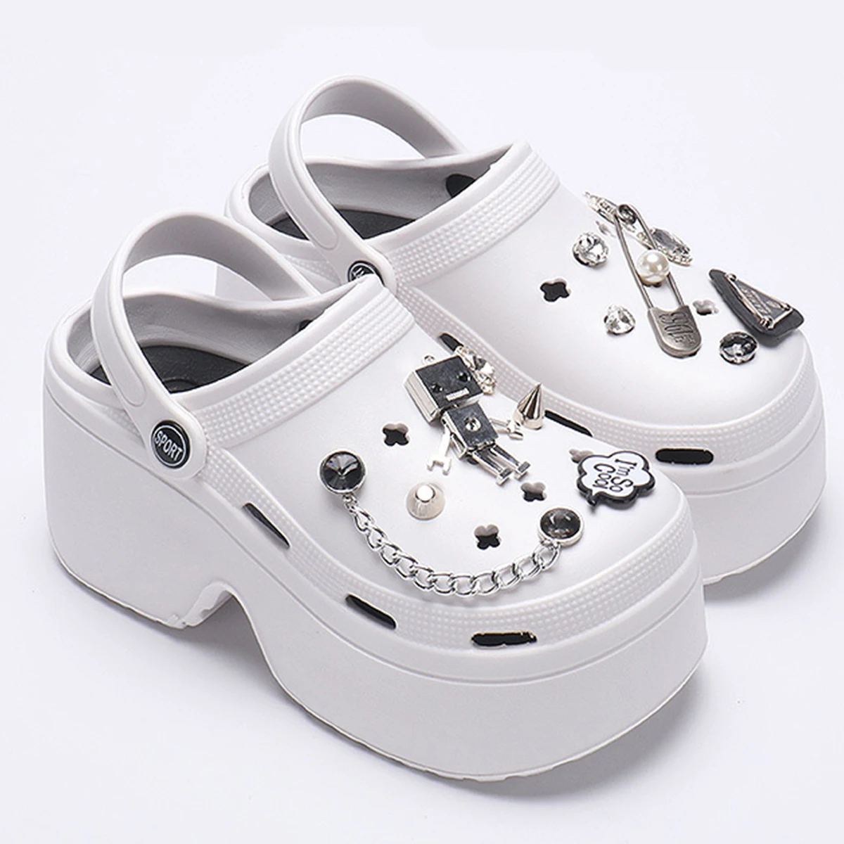 Women Chunky Platform Sandals 2024 Summer Soft Thick Sole Diy Clogs Garden Shoes Woman Closed Toe Non-Slip Beach Slides Sandals