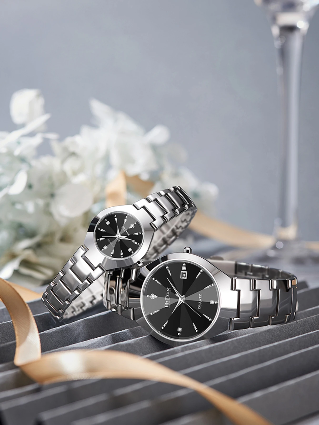 Reloj de pareja BIDEN, reloj de cuarzo informal a la moda para mujer y hombre, reloj para hombre y mujer, regalo con fecha para amante