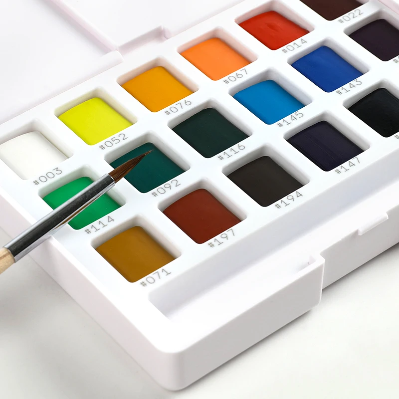 Japan SAKURA Mini Solid acquerello 12/18 colori Graffiti pittura acquerello Color Box Art Supplies