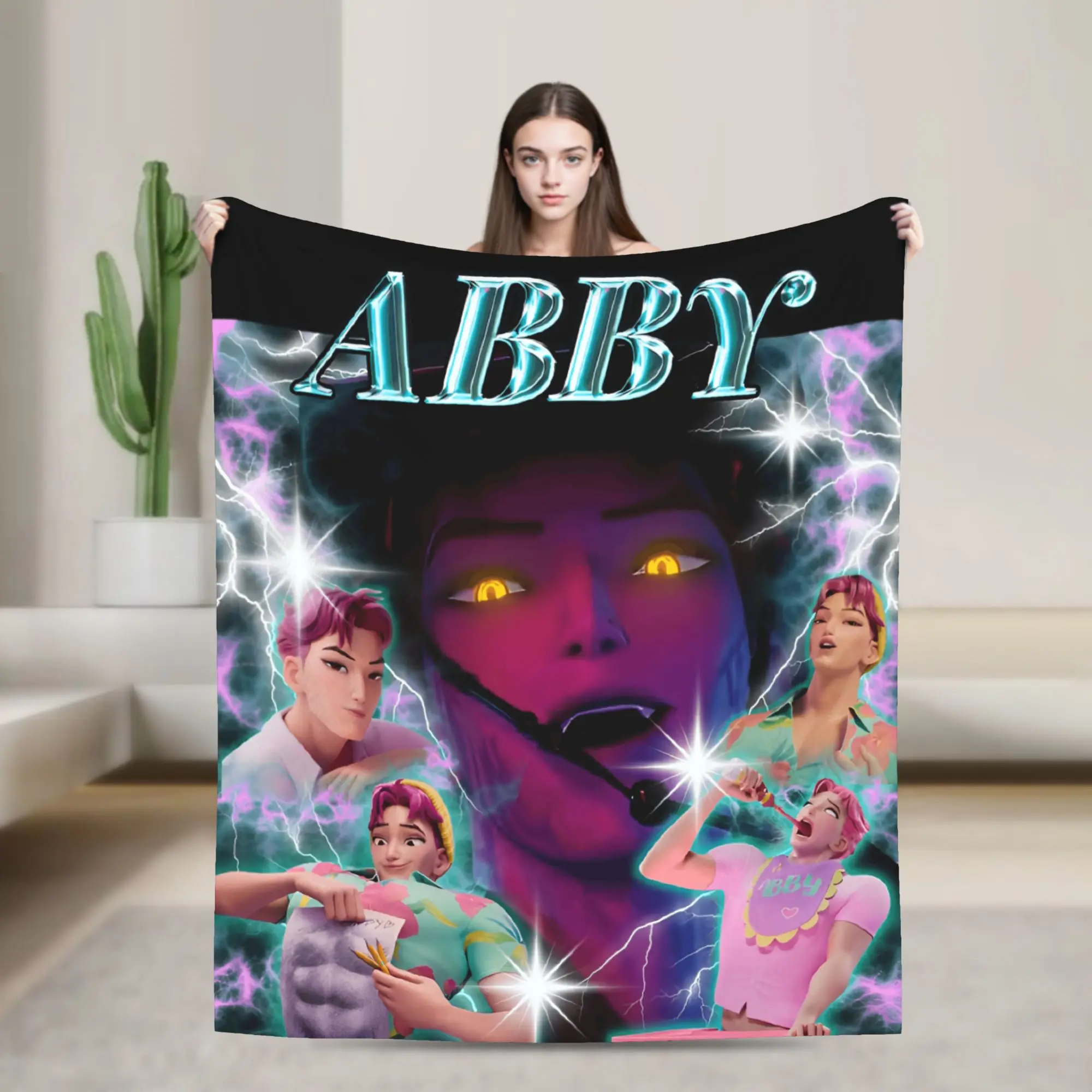 

Одеяло Abby Saja Boys Kpop Demon Hunters, мягкое забавное плюшевое одеяло для девочек и мальчиков, фланелевое покрывало для дивана, кровати