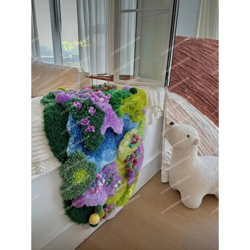 

(Material Package Only) Provence Moss Carpet Material Package, Hand Crocheted Birthday Surprise DIY Creative Gift Chinese Style