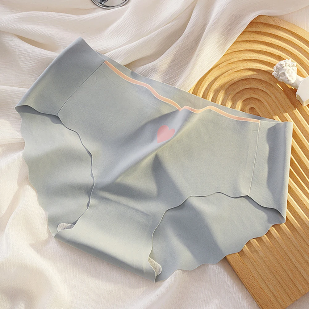 الإناث ملخصات الحرير الجليد الحب مثير الملابس الداخلية النسائية رقيقة سلس تنفس جذوع لينة سراويل داخلية مثير الملابس الداخلية الموضة