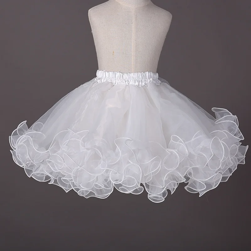 Children\'s Dress Pannier Princess Lolita Boneless Petticoat Wedding Dress Underdress White Lace Mesh Underskirt For Kids