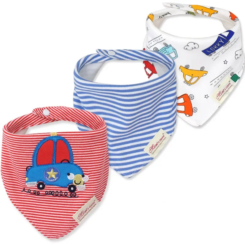 3pcs Baby Bandana Bibs Cotton Multi-Style Triangle Cartoon Babadores Para Bebe Infant Boys Girls Saliva Towel Burp Cloths