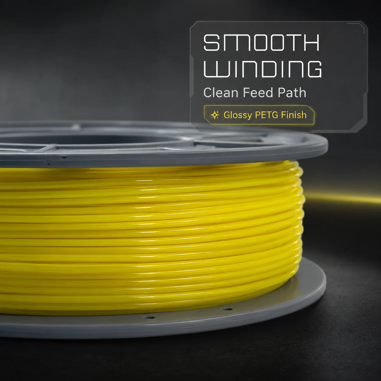 PETG 3D Printer Filament 1.75mm, 300g Compact Spool Fluorescent Yellow, Dimensional Accuracy +/- 0.03mm, Smooth Feeding for FDM Printers