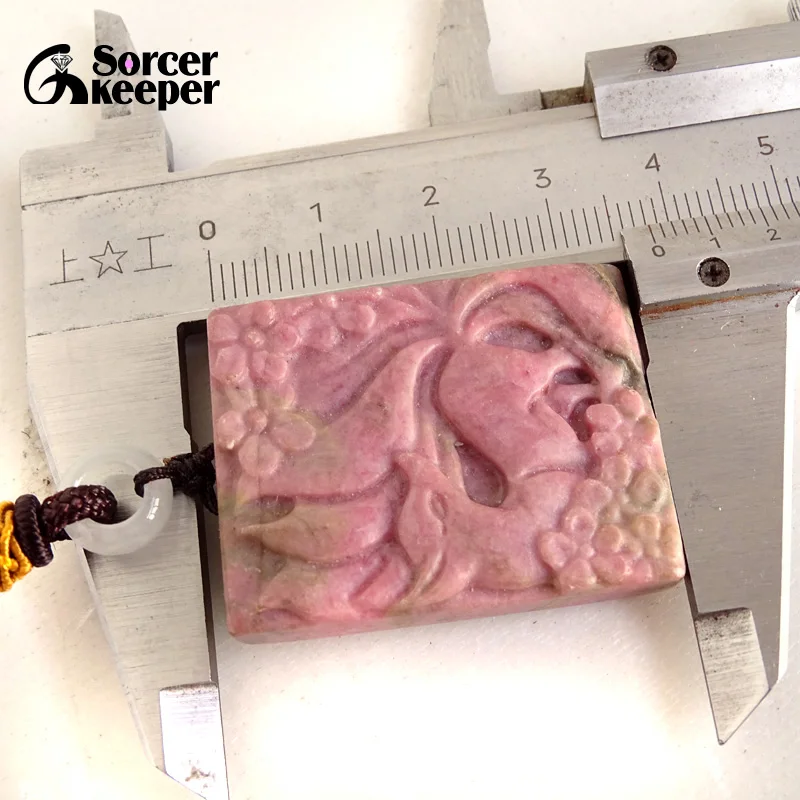 Natural Rhodonite Stone Jade Fox Pendant Necklace Charm Jewelry Fashion Accessories Hand-Carved Man Woman Jewelry Making BH468