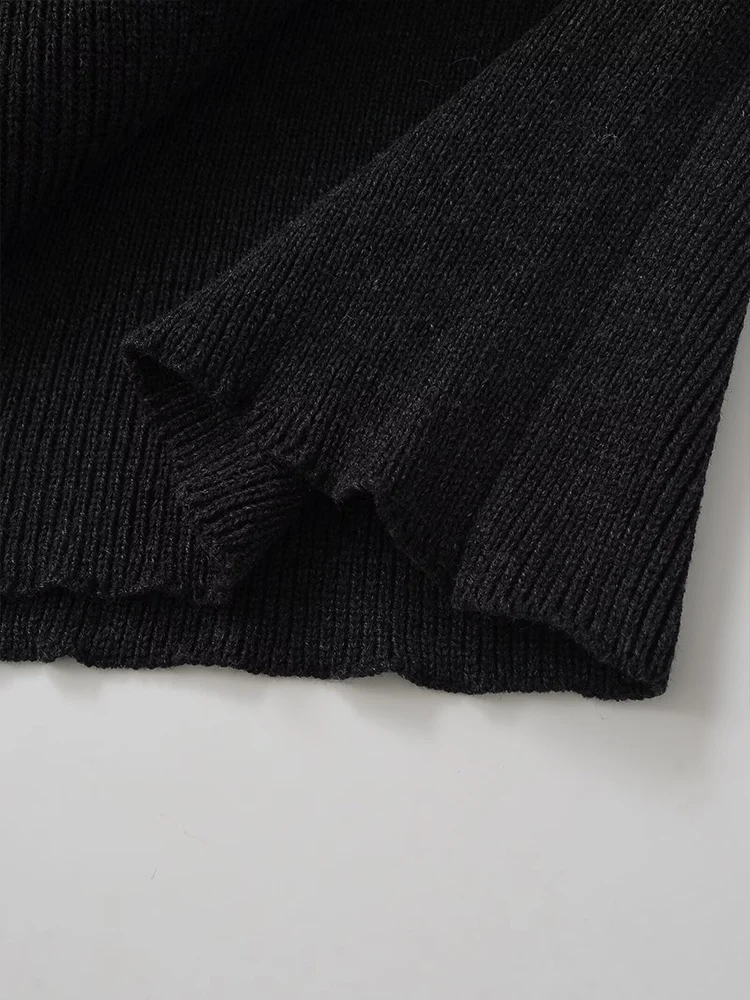 欧米風2025年秋新作 レディース服 デザイン感 ニット アシンメトリーカラー ケープコート