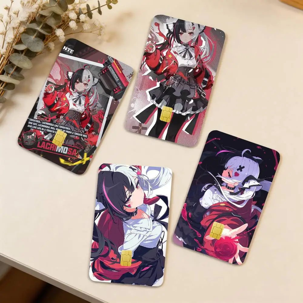 

L-Lacrimosa Neverness to Everness 4pcs 1Set Laser Holographic Sticker Skin Cover for Credit Bank Debit Card