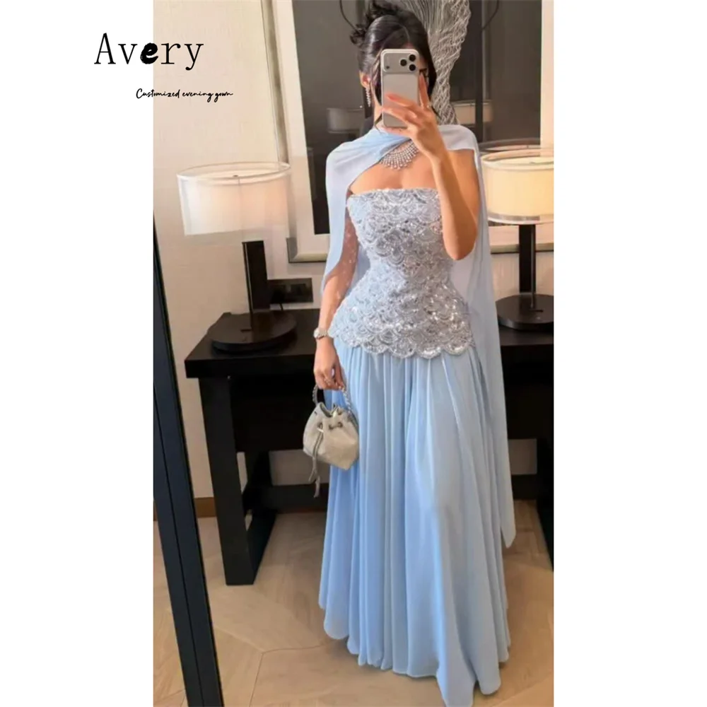

Avery Custom Tube Top A Line Sleeveless Shiny Elegant Party Dresses for Women Luxury Evening Dresses Wedding Elegant Woman Dress