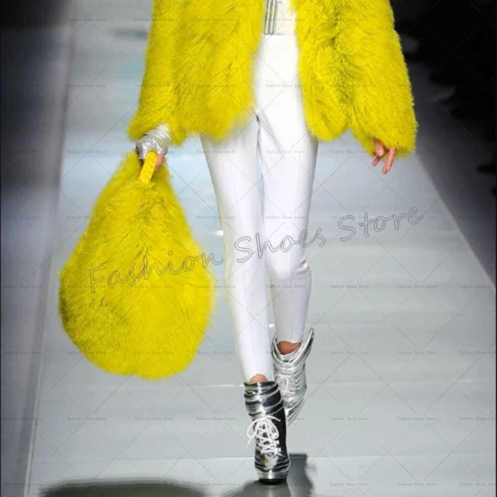 

Silver Patent leather Lace up Boots Pointed Toe Women Shoes Stilettos High Heels Party Banquet Dating 2025 Zapatos Para Mujere