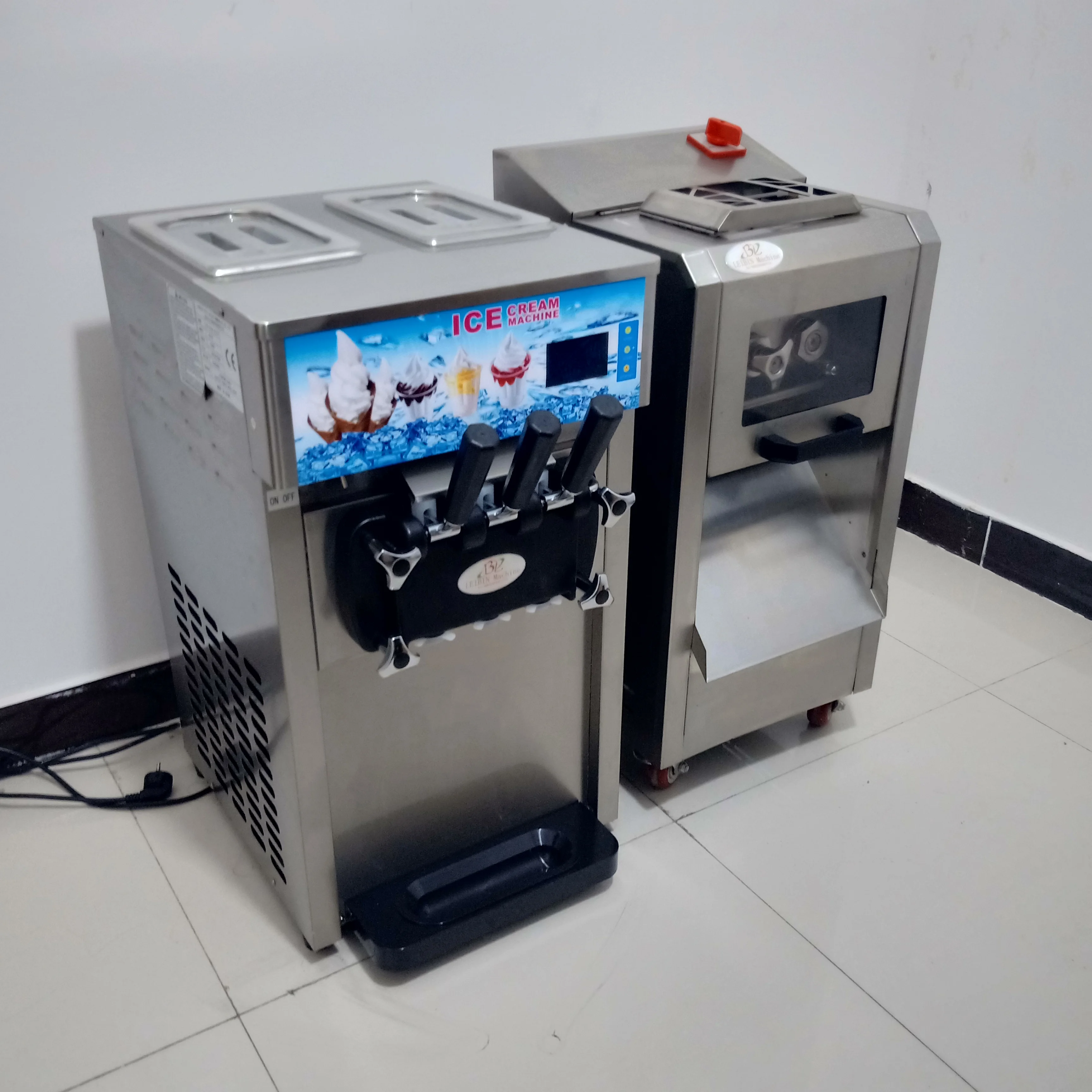 Настольные машины для изготовления мягкого мороженого, машина для мороженого с одной головкой, торговый автомат для мороженого из нержавеющей стали, 1100 Вт