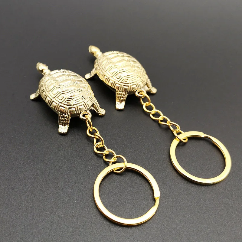 Lucky Turtle Key Chains Ocean Animal  Golden Tortoise Key Rings Car Keychain Bag Pendant