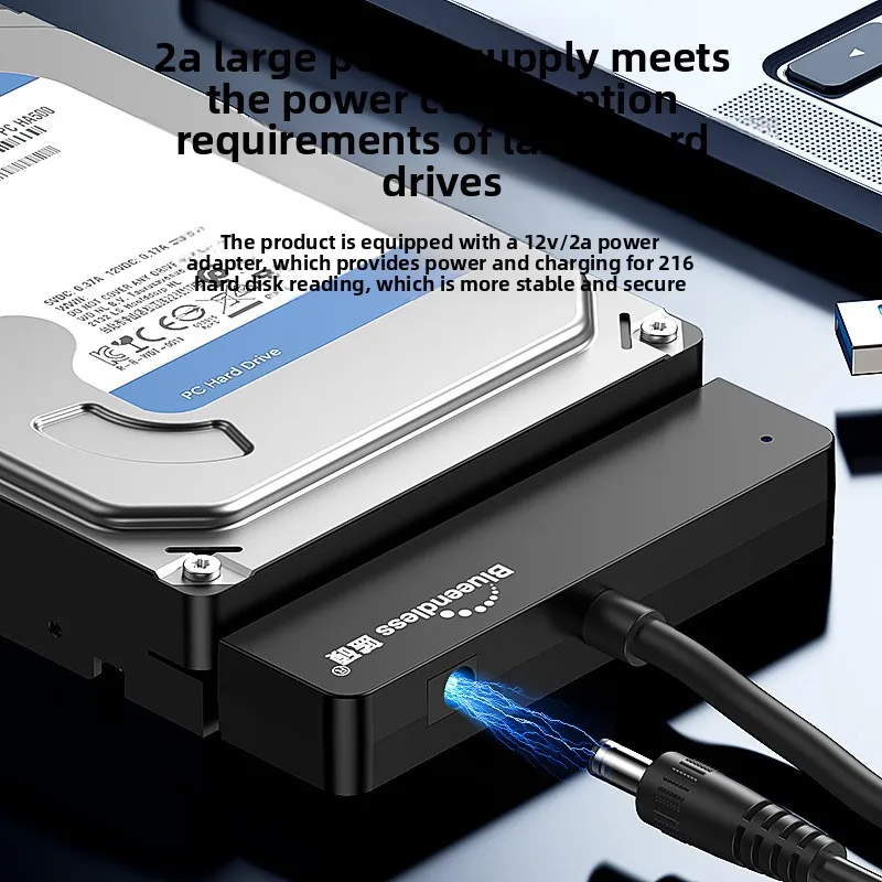 USB3.0 to SAS/SATA Hard Drive Adapter 2.5 3.5 HDD Converter 5Gbps Type-A/C 2-in-1 Support Max 28TB
