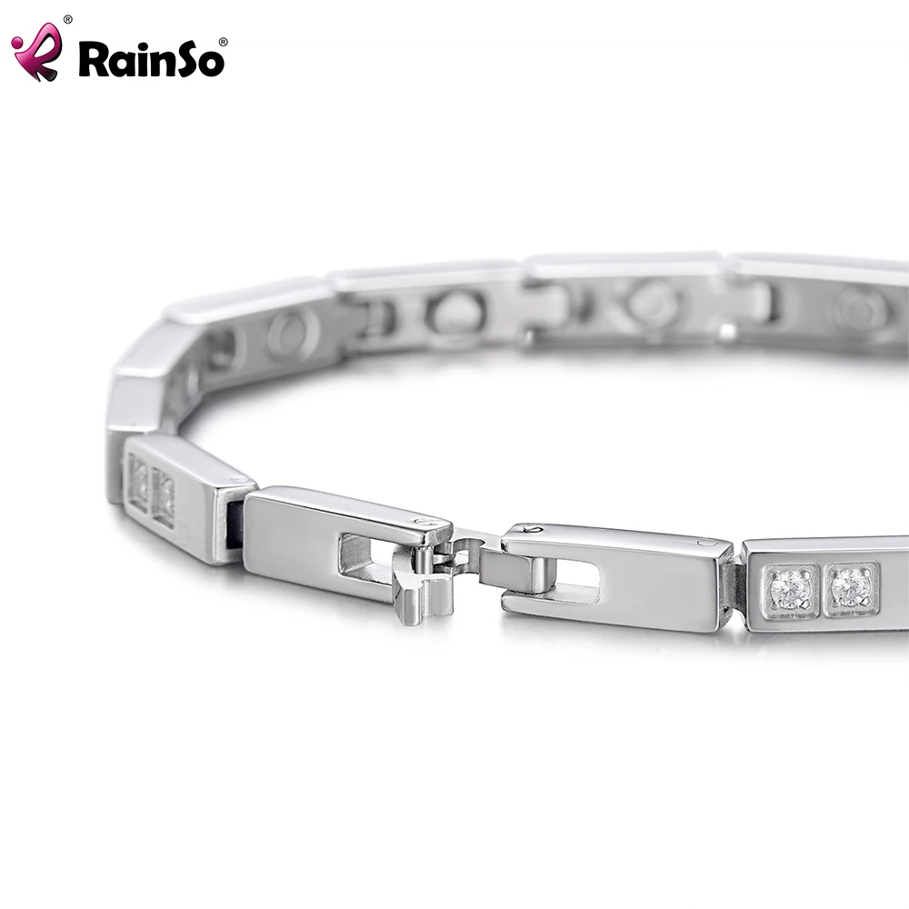 Rainso Fashion Stainless Steel Magnetic Bracelet For Woman Healthy Useful Silver Gold Color Jewelry Promote Blood Circulation