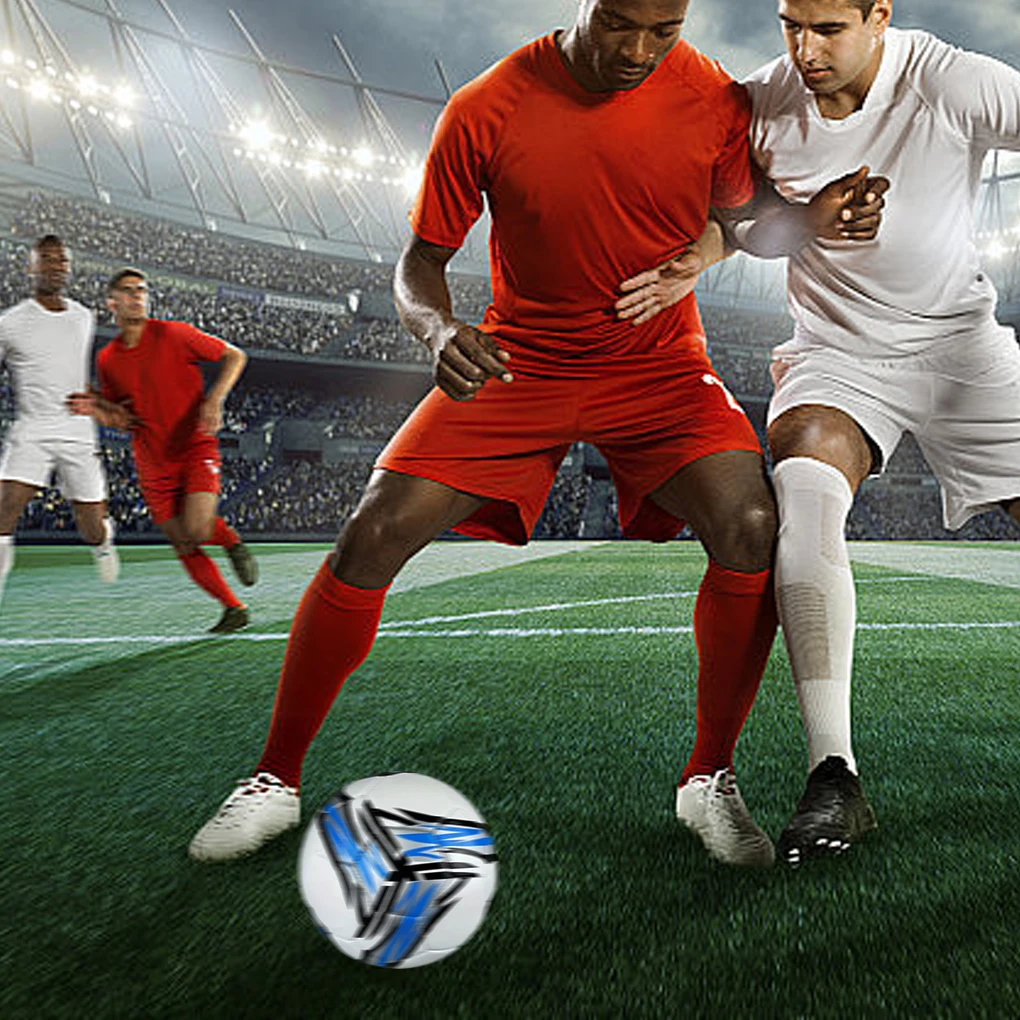 ลูกฟุตบอลที่ทนทานต่อการสึกหรอยืดหยุ่นสูงกันน้ํา PU การฝึกอบรมลูกฟุตบอลลูกฟุตบอล