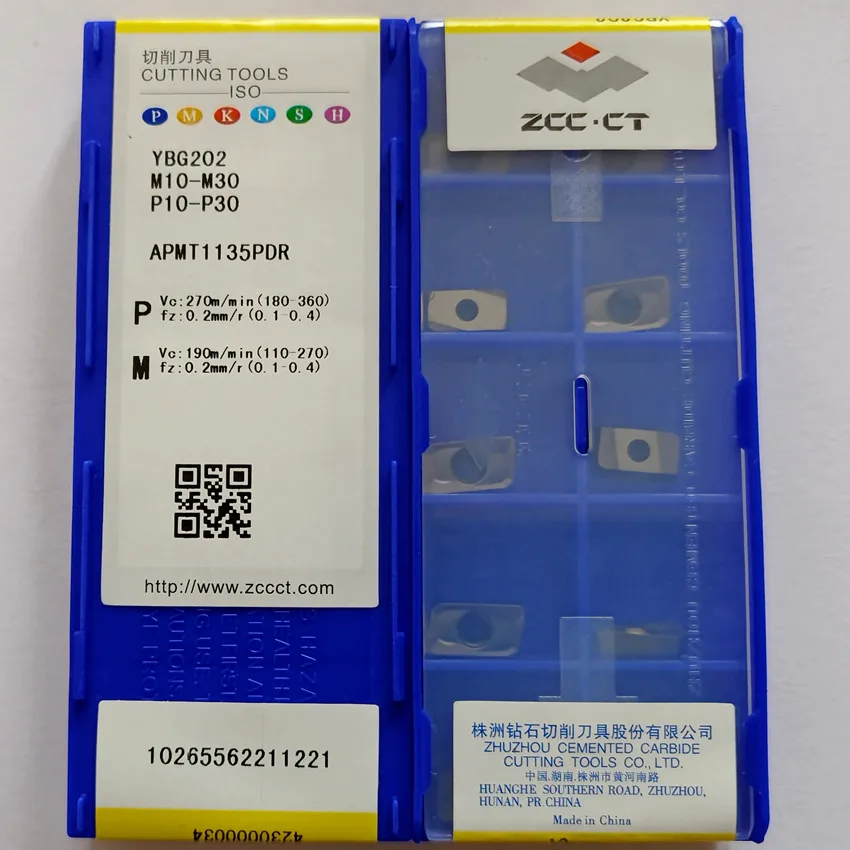 ZCC.CT APMT1135PDR YBG202 / APMT160408PDER YBG202 APMT1135PDR APMT160408PDER CNC carbide inserts 10pcs/box