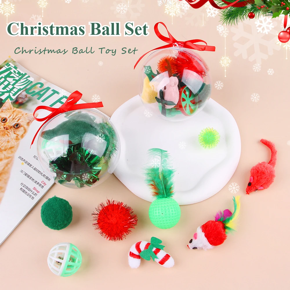 

9Pcs/Christmas Cat Toy Series Combination Set Toy Gift Ball Pet Toy Supplies