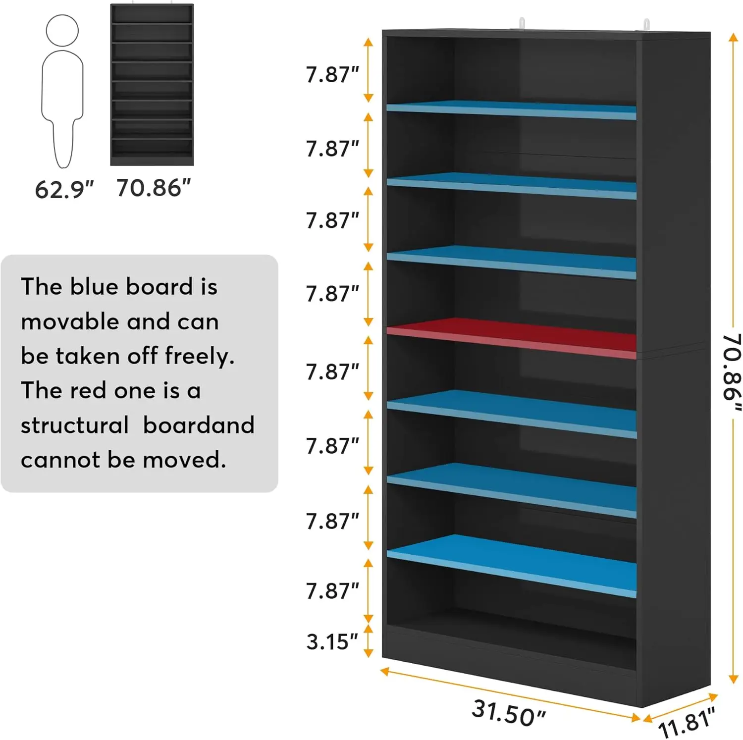 2PCS Shoe Cabinet, 9 Tiers 40-45 Pairs Heavy Duty Wood Freestanding Shoe Storage Cabinet,  Tall Shoe Cabinet