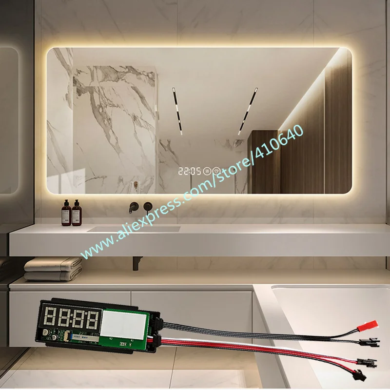 Trumsense-touch Switch para Smart Led Mirror Single Led Strip Escurecimento Tempo Temperatura Anti-fog K3102a-s2-wb