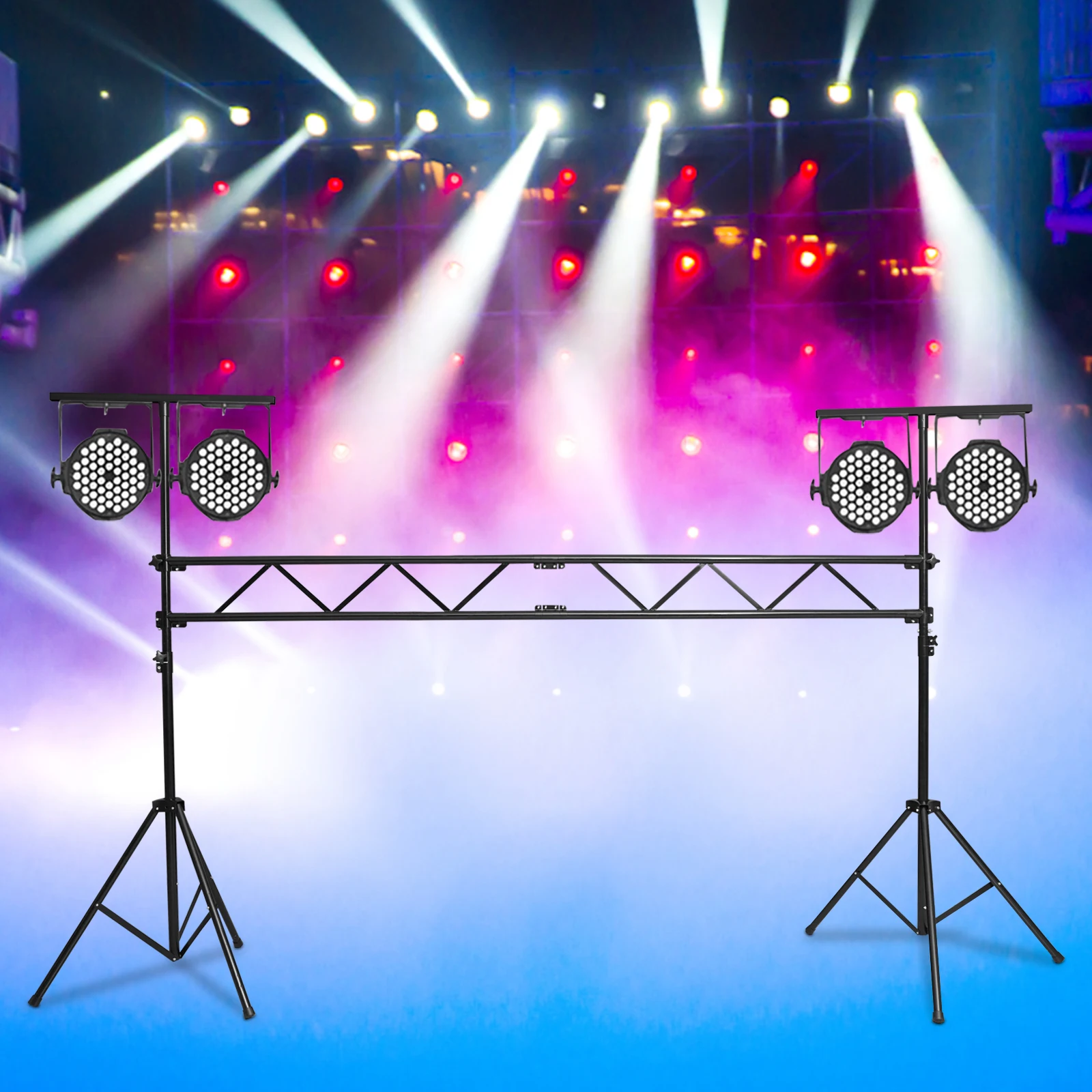 

Black Lighting Truss(Iron Material+Powder Coating) - Solid&Durable&Anti-Wear, 176.37Lbs Load-Bearing&9.84Ft Lifting Height