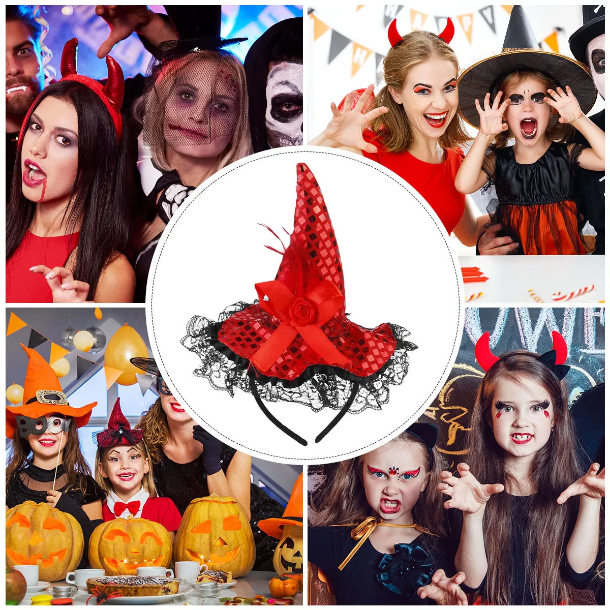 

Glitter Halloween Witch Hat Costume Party Masquerade Cosplay Accessories For Adults Lightweight Decorative Headwear