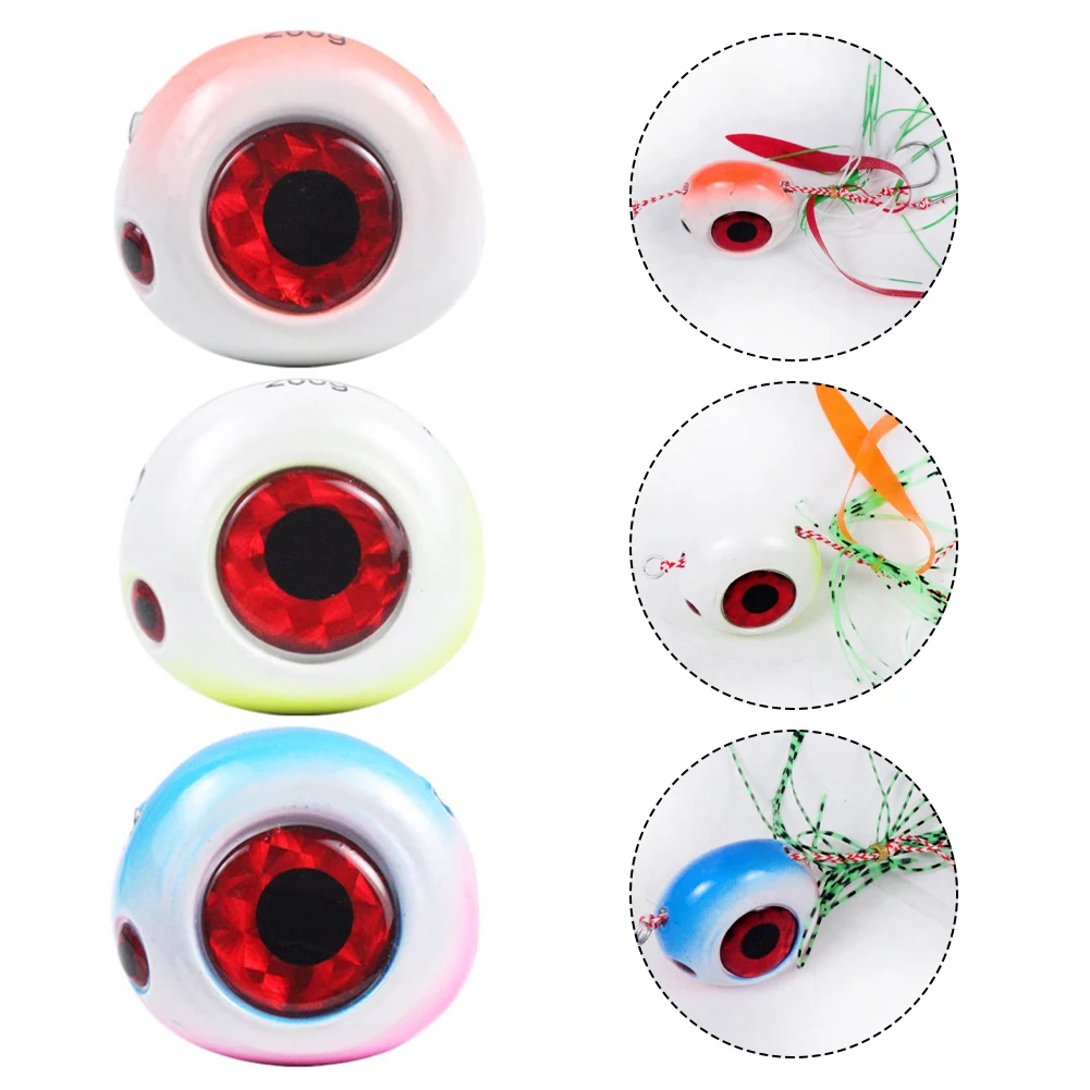 60/80/100/120/150g Lead Jig Skirt Head Fishing Lure Bait Jig DIY Replace Eye Yellow Blue Luminous Jigging Skirt Head New