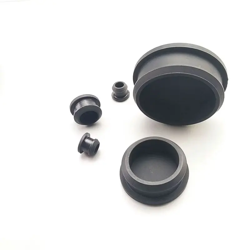 2.5-60mm Black/White Conical Snap-on Silicone Rubber T Type Plug Blanking End Caps Tube Inserts Bung Proof High Temperature