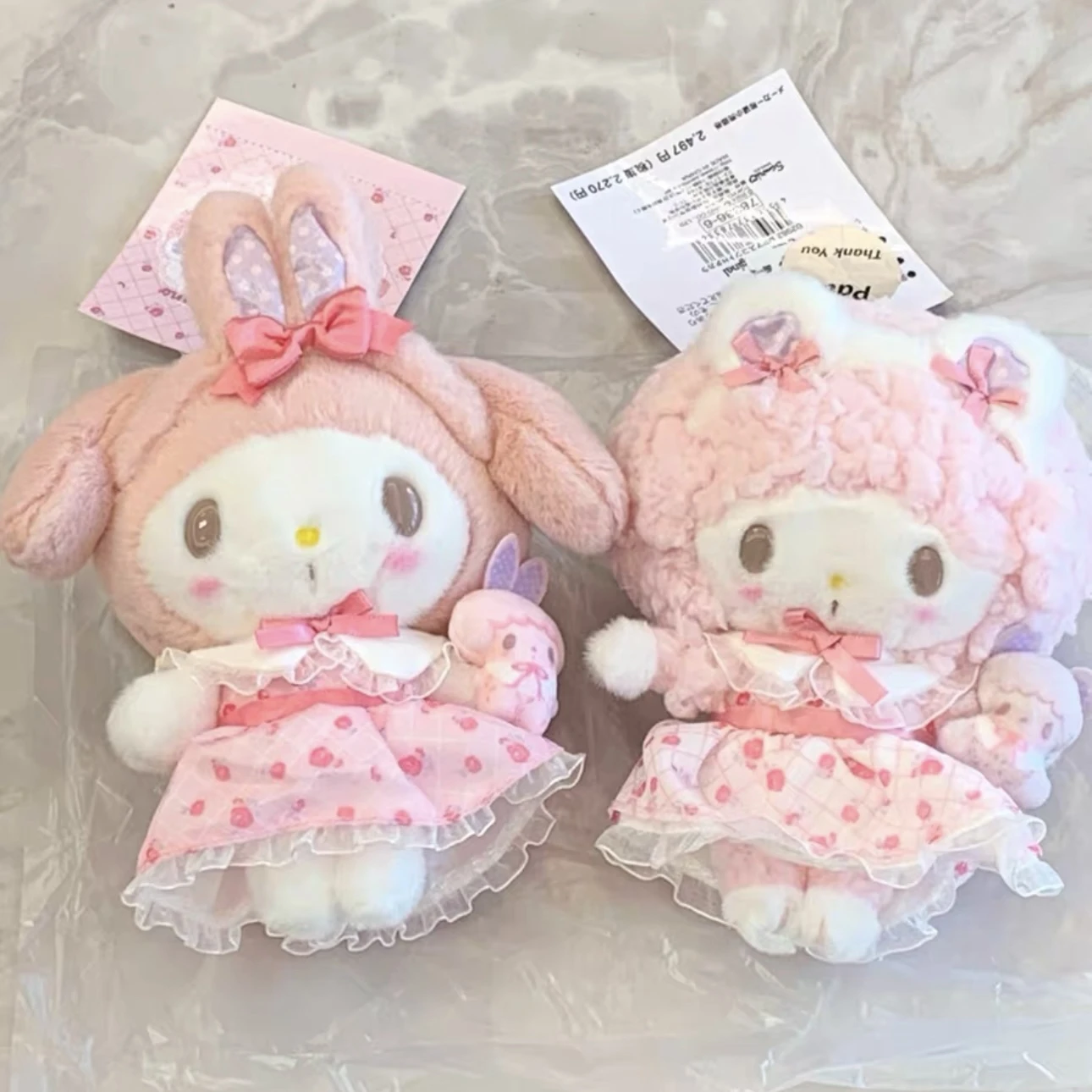 Adorable mi melodía con etiqueta lindos peluches de peluche Anime mi dulce Piano juguete de peluche estilo japonés Anime muñeco de peluche regalos niña